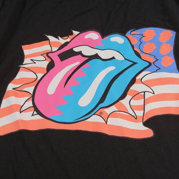 The Rolling Stones Black Long Sleeve Large Print Steel Wheels Sleeve Shirt Sz L - Picture 5 of 5